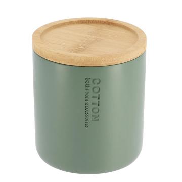 Cutiuta rotunda polirasina - kaki/bamboo 9.5x11 cm
