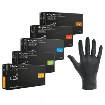 Manusi negre pentru examinare si protectie Nitrylex de la Sanito Distribution Srl